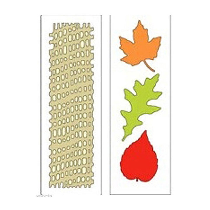 Provo Craft Cuttlebug Die 2x6+2x6 - Leaves & Netting 37-1507
