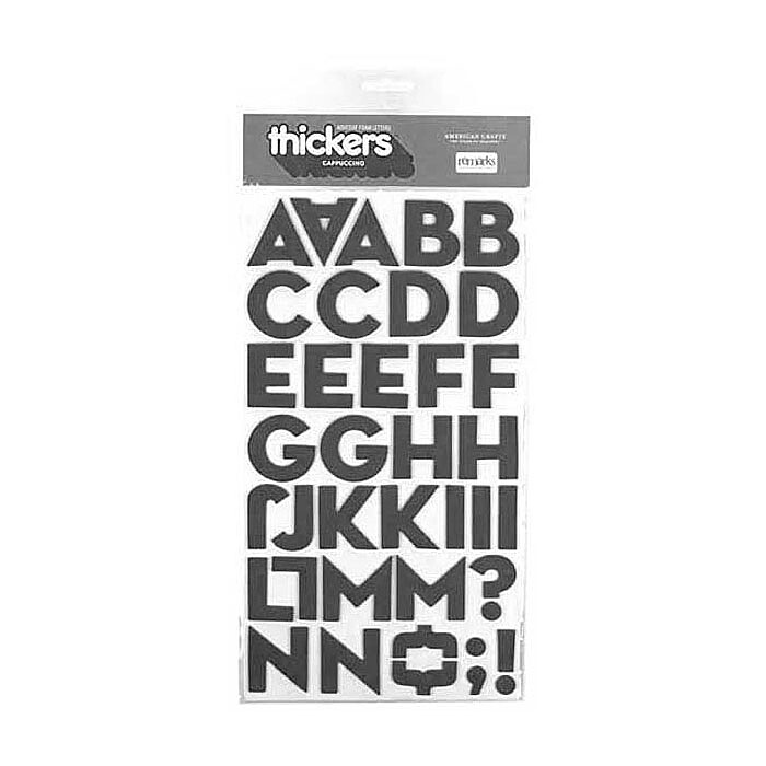 American Crafts Thickers Foam Stickers - Remarks Cappuccino