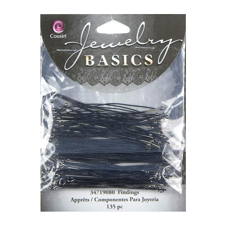 Cousin Basic Metal Findings - Gunmetal Head & Eye Pins 51 mm