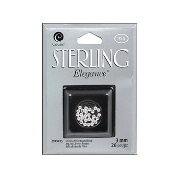 Cousin Sterling Elegance - Round Beads 3 mm