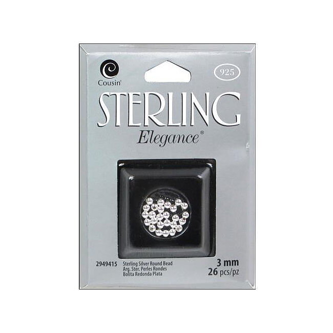 Cousin Sterling Elegance - Round Beads 3 mm