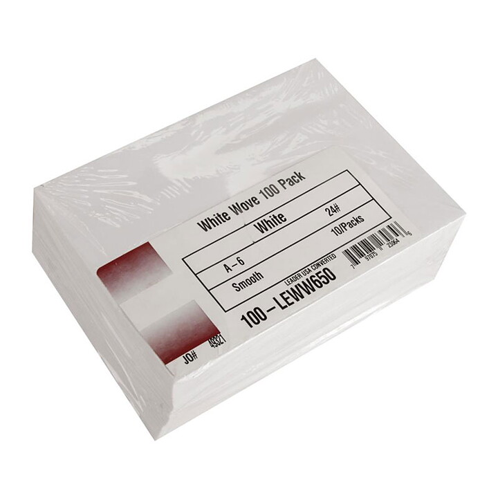 Leader Paper Products Envelopes - A-6  White Smooth