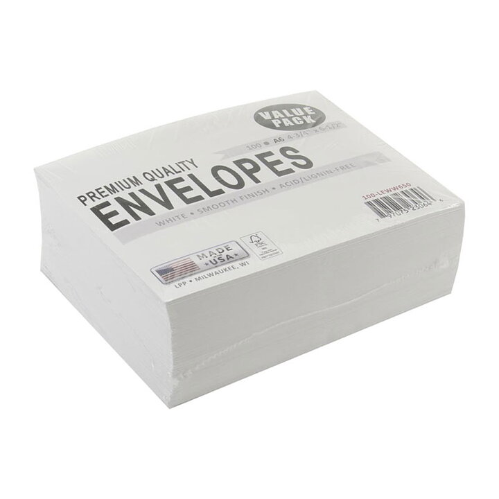 Leader Paper Products Envelopes - A-6  White Smooth