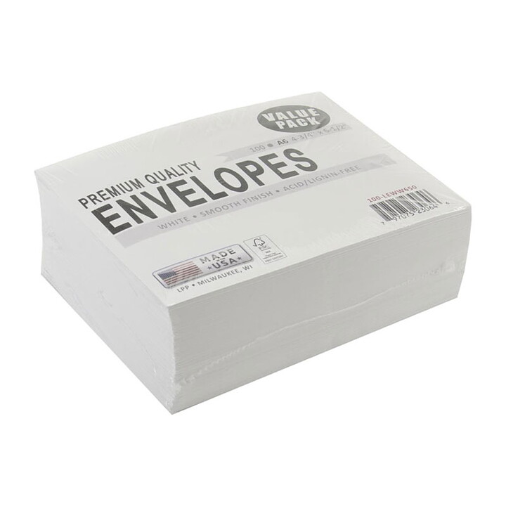 Leader Paper Products Envelopes - A-6  White Smooth