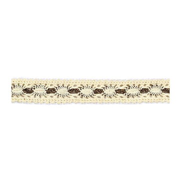 American Crafts Ribbon Ruban Premium - Crocheted Lace Vanilla & Chestnut