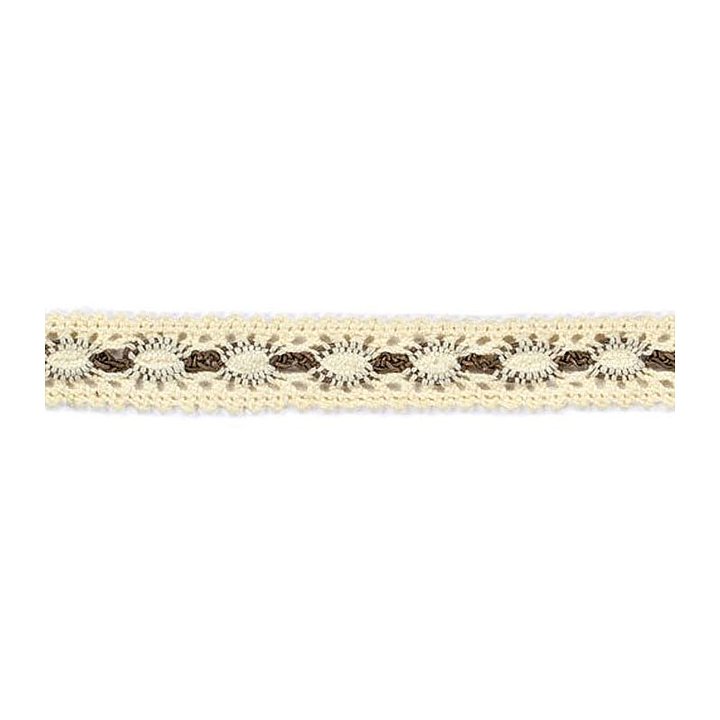 American Crafts Ribbon Ruban Premium - Crocheted Lace Vanilla & Chestnut