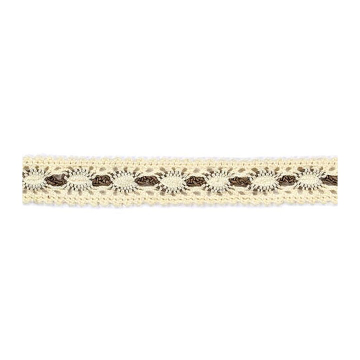 American Crafts Ribbon Ruban Premium - Crocheted Lace Vanilla & Chestnut