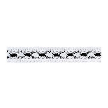 American Crafts Ribbon Ruban Premium - Crocheted Lace Black & White