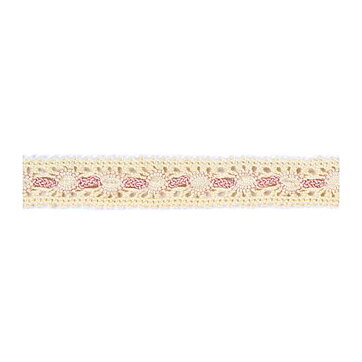 American Crafts Ribbon Ruban Premium - Crocheted Lace Vanilla & Blush