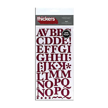 American Crafts Thickers Chipboard Stickers - Text Mullberry