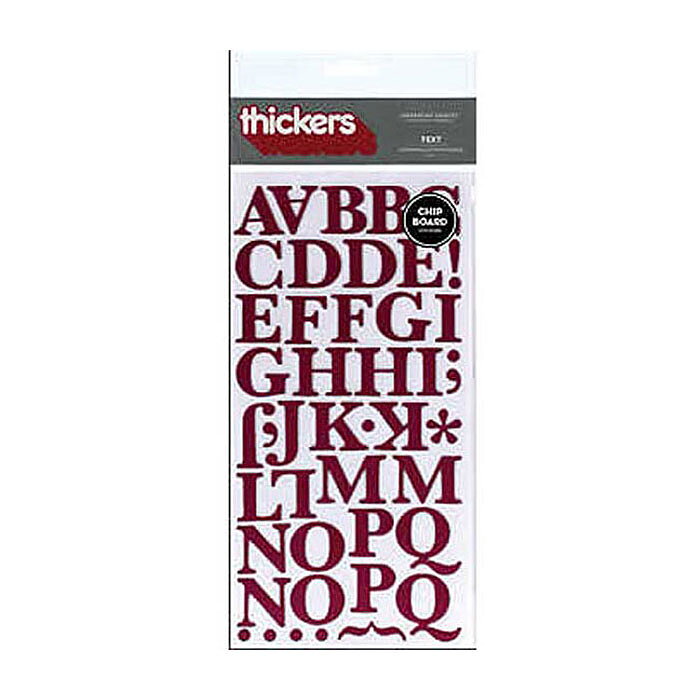 American Crafts Thickers Chipboard Stickers - Text Mullberry
