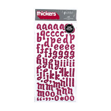 American Crafts Thickers Chipboard Glitter Stickers - Lax Mullberry