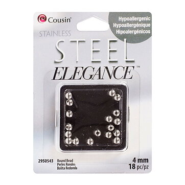 Cousin Stainless Steel Elegance - Bead Round 4 mm