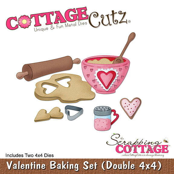 Cottage Cutz Dies 4x4 Celebration Valentine Baking Set