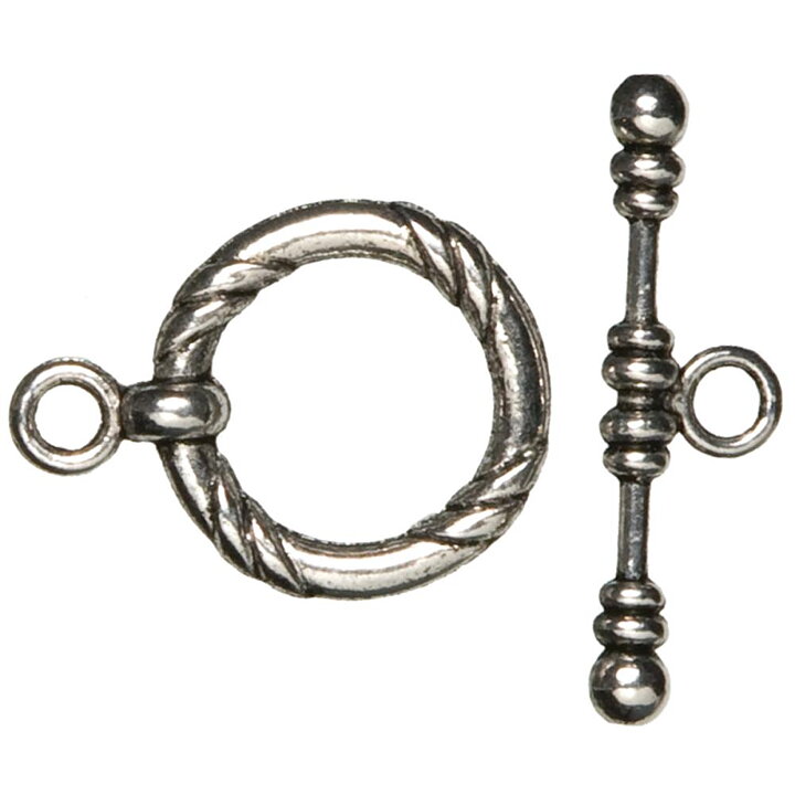 Cousin Basic Metal Findings - Silver Rope Toggle Large 18x35 mm