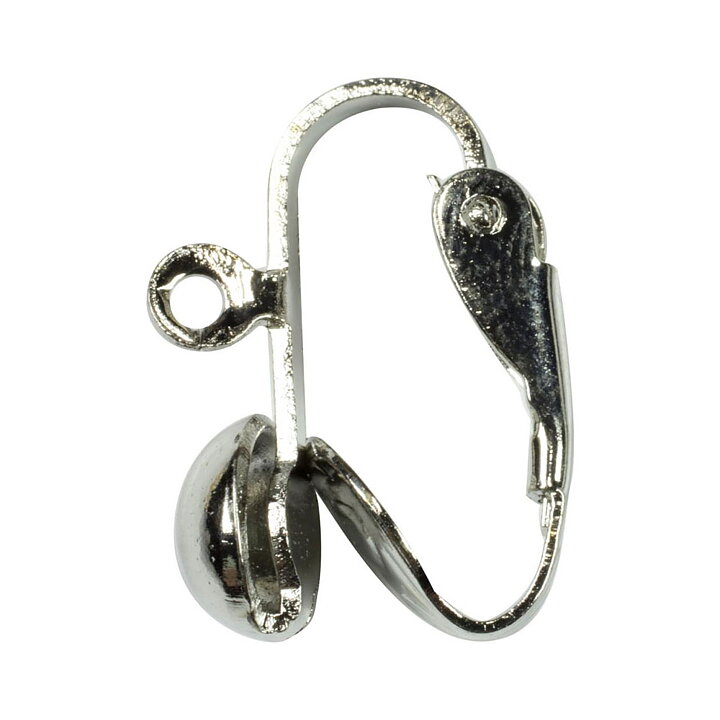 Cousin Basic Metal Findings - Silver Earring Clip-On w/Loops 12 mm
