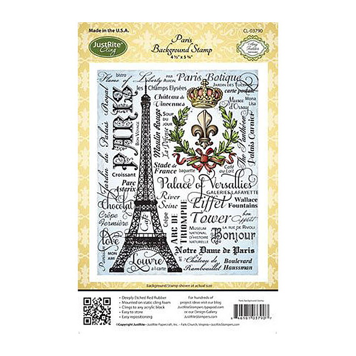 JustRite Papercraft Background Rubber Stamp - Paris