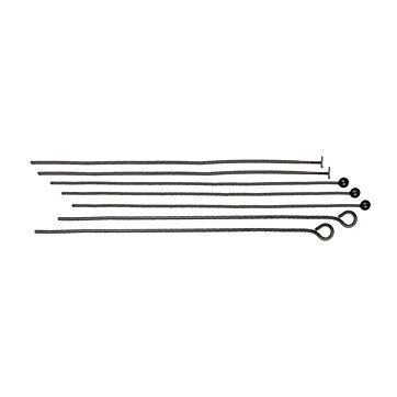 Cousin Basic Metal Findings - Black Head & Eye Pins 51 mm