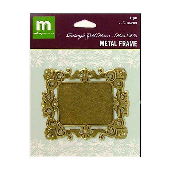 Making Memories Metal Frame - Gold Rectangle Flower