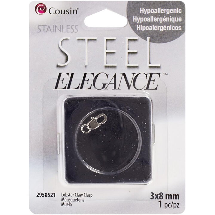 Cousin Stainless Steel Elegance - Lobster Clasp 3x8 mm