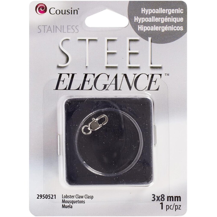 Cousin Stainless Steel Elegance - Lobster Clasp 3x8 mm