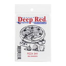 Deep Red Rubber Stamps - Pizza Day