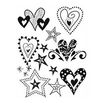 Autumn Leaves Clear Stamps - Hearts & Stars