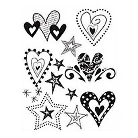 Autumn Leaves Clear Stamps - Hearts & Stars