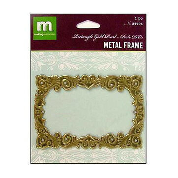 Making Memories Metal Frame - Gold Rectangle Pearl