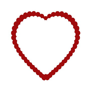 BK Dies 3x3 Valentine Heart Double Ruffle
