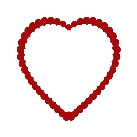 BK Dies 3x3 Valentine Heart Double Ruffle