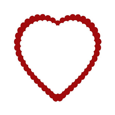 BK Dies 3x3 Valentine Heart Double Ruffle