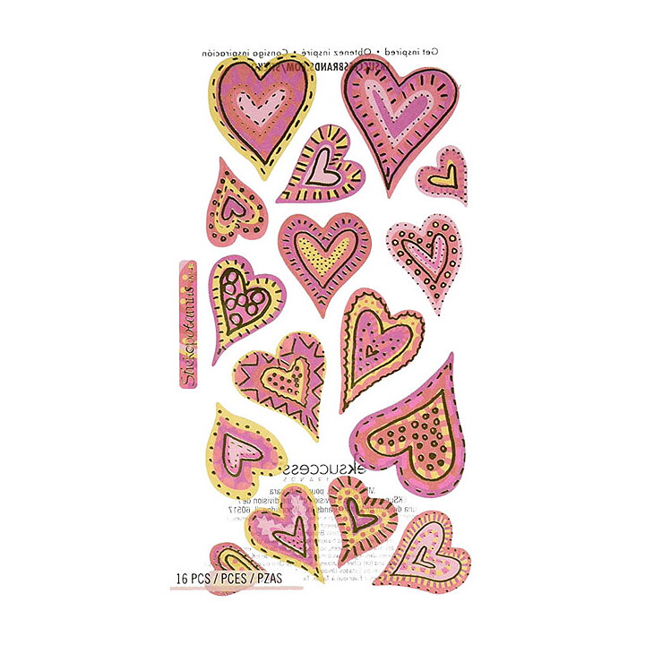 EK Success Sticko Vellum Stickers - Hearts