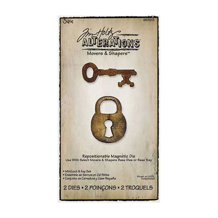 Tim Holtz Sizzix Alterations Movers & Shapers - Mini Lock & Key Set