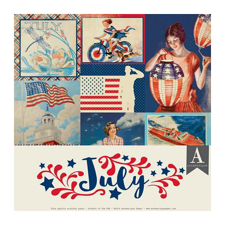 Authentique Double-Sided Cardstock Pack - July