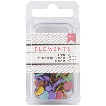American Crafts Elements - Brads Medium 50 Pack Bright
