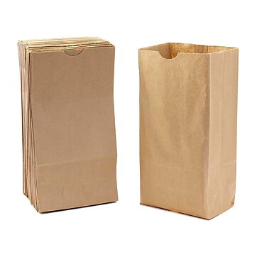 Hygloss Gusseted Flat Bottom Bag - Natural Set of 100