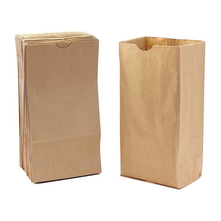 Hygloss Gusseted Flat Bottom Bag - Natural Set of 100