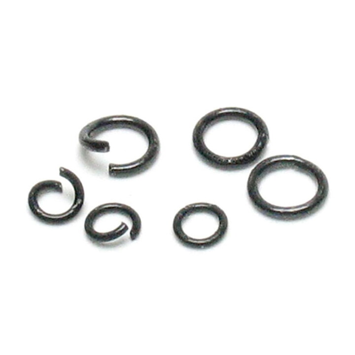 Cousin Basic Metal Findings - Black Jump Rings 4 - 6 mm