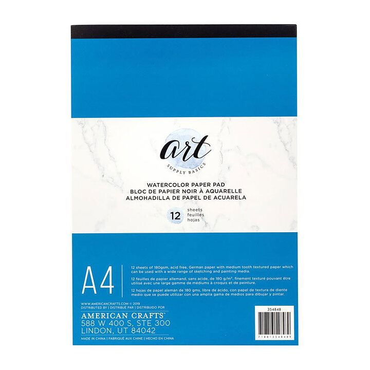 American Crafts Art Supply Basics A4 Watercolor Pad