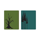 Tim Holtz Alteration Texture Fades Embossing Folders - Branch Tree & Tall Pines Set