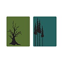 Tim Holtz Alteration Texture Fades Embossing Folders - Branch Tree & Tall Pines Set
