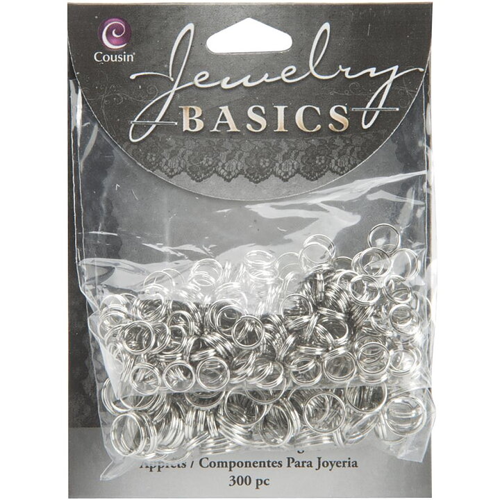Cousin Basic Metal Findings - Silver Split Rings 6 & 8 mm