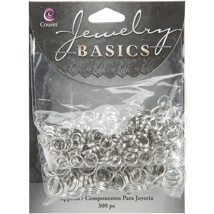 Cousin Basic Metal Findings - Silver Split Rings 6 & 8 mm
