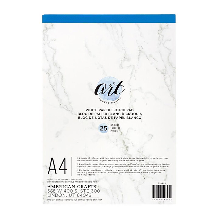 American Crafts Art Supply Basics A4 Sketch Pad - White