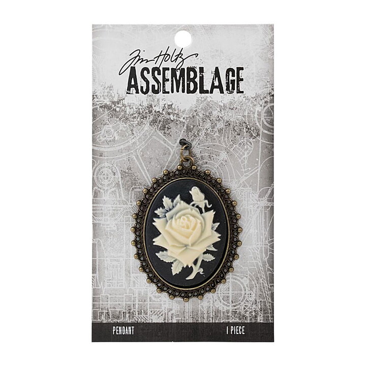 Tim Holtz Assemblage Pendant - Rose Cameo