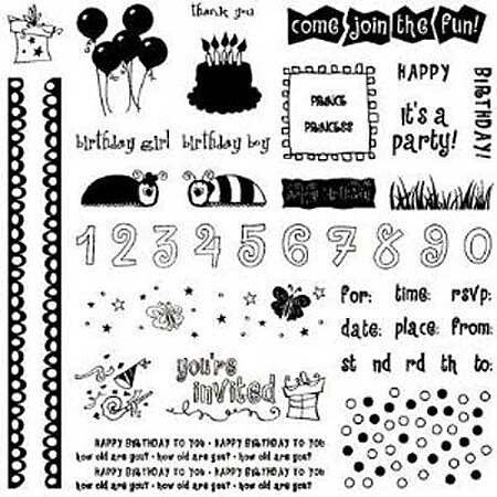 Fiskars Clear Stamps - Kids Birthday