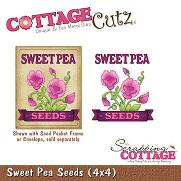 Cottage Cutz Dies 4x4 Flowers Seeds Sweet Pea