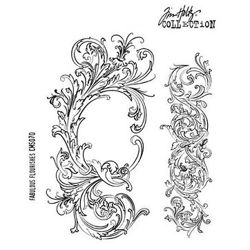 Tim Holtz Stampers Anonymous set - Fabulous Flourishes