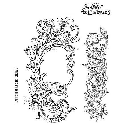 Tim Holtz Stampers Anonymous set - Fabulous Flourishes